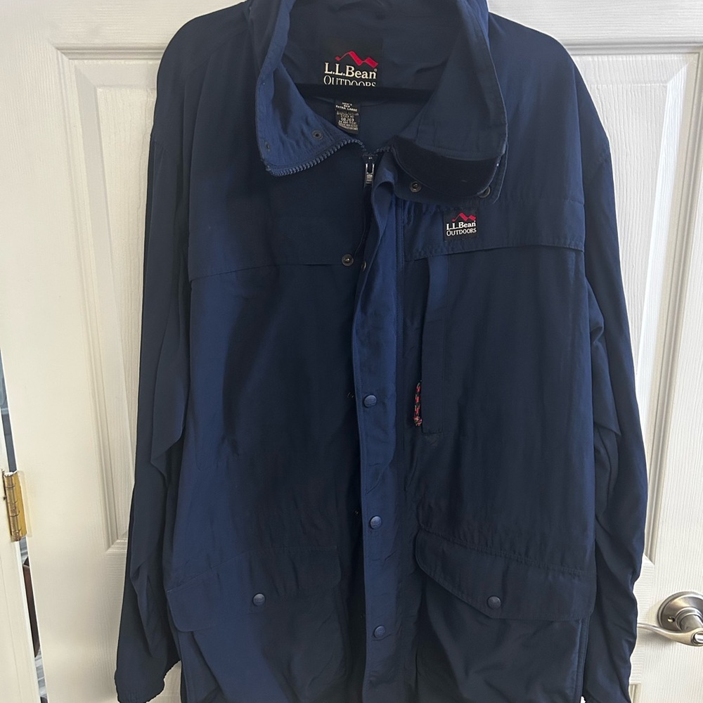 L.L. Bean Men's Deep Blue Raincoat